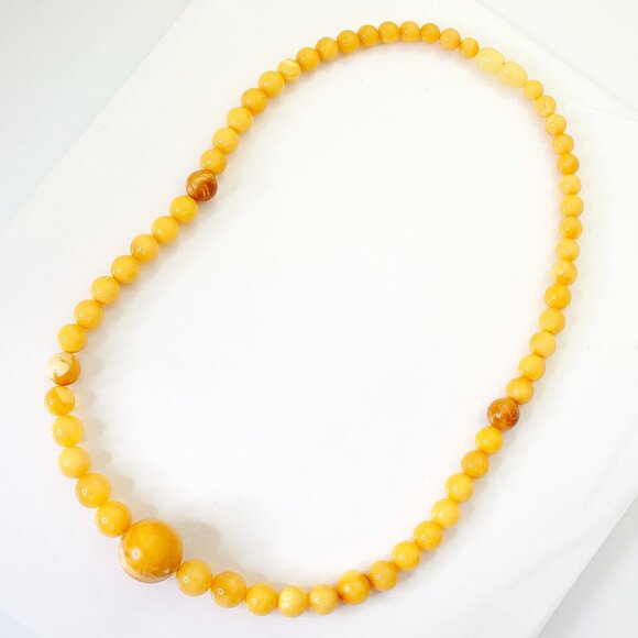 100% NATURAL Handmade Butterscotch Amber Necklace, Real Amber Bead Jewelry - Picture 2 of 6
